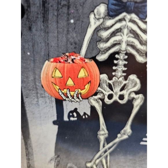 222 Fifth Dapper Skeleton Halloween Coffee Tea Mug Cup & Dessert Plate NWT Gift - Picture 4 of 5